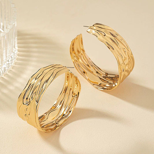 Bold Gold Hoop Earrings - Women's Stainless Steel Jewelry Online