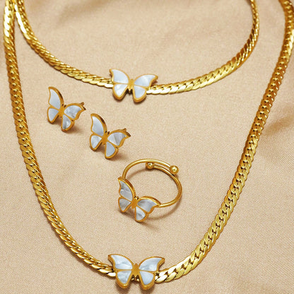  4-Piece Elegant Butterfly Jewelry Set – 18K Gold-Plated Jewelry 2025