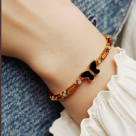 Women's Gold Butterfly Cuff Bracelet - Charm Elegant Jewelry Online