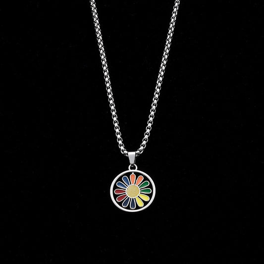 Hip-Hop Rainbow Pendant Necklace - Women's Jewelry Fashion 2025