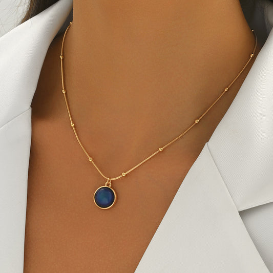 Mood Color Changing Pendant Necklace - 18K Gold Jewelry 2025